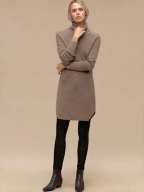 Wilfred Taupe Cowl Neck Sweater Dress